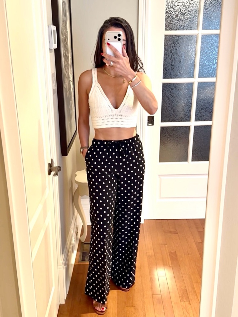 NWT❗️Banana Republic Cream Crochet Bralette Knit V-Neck